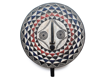 Carved Wood Shield - Bobo Mask - 55cm - A